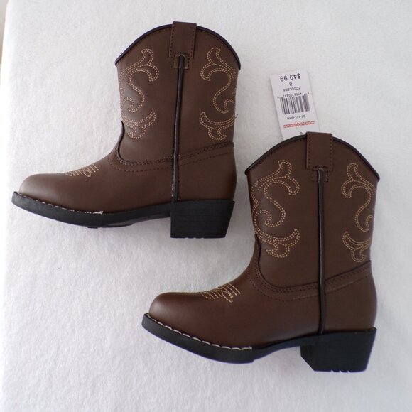 Toddler Cowboy Cowgirl Stitched Embroidered Western Boots NWT Canyon Trails - Picture 2 of 7